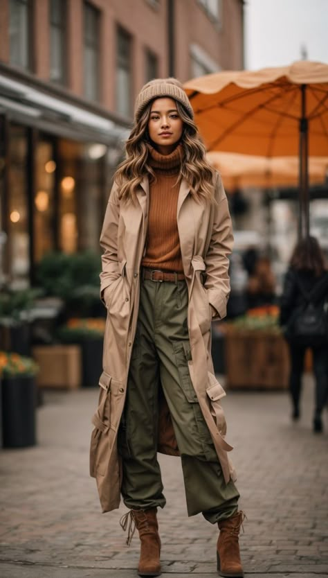 Cargo Pants Outfit Street Style Women, Cargo Pants Outfit Fall, Cargo Pants Outfit Winter, Cargo Pants Outfit Street Style, Green Cargo Pants Outfit, Women's Street Style, Cargo Pants Outfit Women, Outfit Street Style, Sporty Street Style