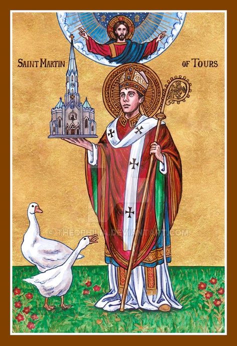 Louisville St. Martin of Tours icon by Theophilia Saint Martin Of Tours, St Bernadette Soubirous, God Universe, St Martin Of Tours, Roman Catholic Art, St Rose Of Lima, Religious Pictures, Ink And Watercolor, Religious Images