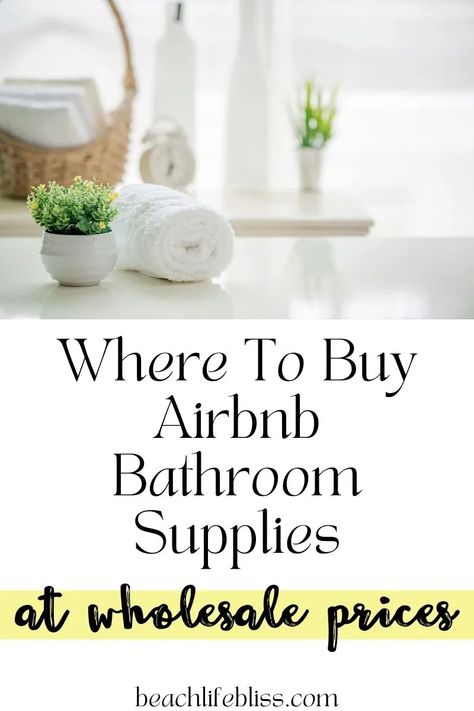 Air Bnb Essentials List, Welcome Notes For Guests Airbnb, Air Bnb Bathroom Essentials, How To Stock A Vacation Rental, Air Bnb Essentials, Theme Airbnb Ideas, Guest Bathroom Amenities, How To Make Your Airbnb Stand Out, Airbnb Bathroom Decor