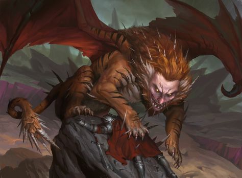 ArtStation - Manticore - MTG D&D, Billy Christian Manticore Art, Greek Monsters, Dungeons And Dragons Adventures, Mtg Art, Forgotten Realms, Dnd Monsters, Fantasy Monster, Magic Art, Art Card