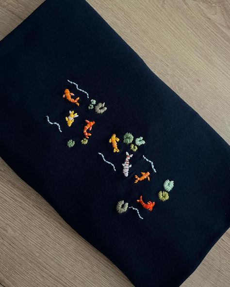 all done!!!!! this was so fun and i can’t wait to finish the set with a nice pair of sweatpants to match! fish for the summer 🌊🐟🐠 #fyp #fish #stitchiesbyag #custom #custommade #preorder #embroidery #design #art #toronto #pinterest #inspo #summer #summeroutfit Fish Embroidery Designs, Embroidery Fish, Embroidery Design, Design Art, Toronto, Embroidery Designs, Custom Made, Summer Outfits, I Can