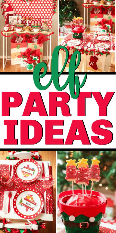 Elf On Shelf Birthday Party Ideas, Elf Party Games, Goodbye Party Ideas, Elf On The Shelf Party, Fun Kid Breakfast, Elf On The Shelf Goodbye, Elf Themed Christmas Party, Party Ideas Games, Elf Party