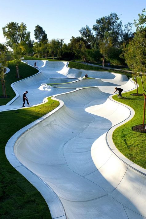 How to Build a Backyard Skatepark: Design Ideas and Tips Backyard Skatepark, Red Skateboard, Skatepark Design, Small Urban Garden, Porch Windows, Balcony Bar, Backyard Balcony, Cozy Patio, Backyard Inspiration