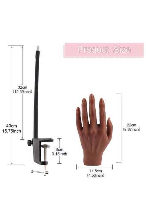 Silicone Practice Hand for Acrylic Nails, Mannequin Hands for Nails Practice with Adjustable Bracket, Life Size Fake Hand for DIY Nails/Nail Art Beginners/Nail Salon Artists Nails Practice, Nail Art Beginners, Practice Nails, Art Beginners, Photo Exhibit, Nails Nail, Life Size, Diy Nails, Nail Salon