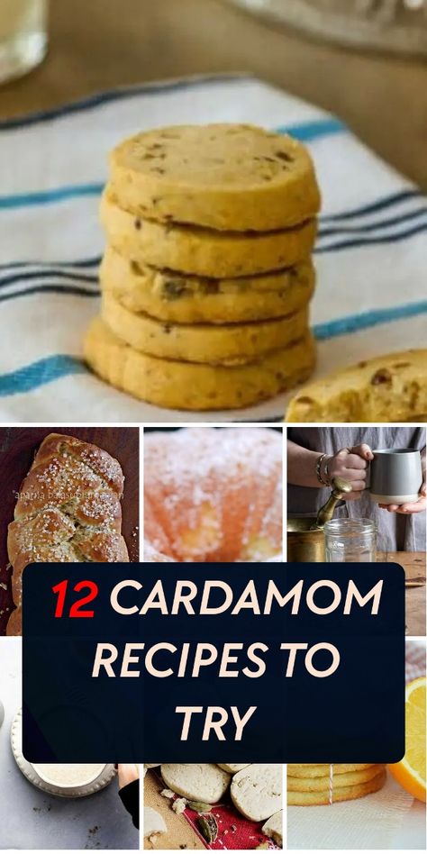 Discover the unique flavor of cardamom in these 12 delicious recipes, from sweet treats to savory dishes. Get inspired to spice up your cooking! Cardamom Desserts, Recipes With Cardamom, Cardamom Tea Cake, Cardamon Cookies, Cardamom Cookies Recipe, Cardamom Muffins, Cardamom Rolls, Cardamom Recipes, Cardamon Recipes