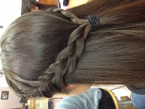 French braid into half up half down Half Up Half Down French Braid, Half French Braids, Down Curly Hairstyles, Braid Half Up Half Down, Two French Braids, French Braid Ponytail, Hairstyle Examples, Curly Hair Braids, Fancy Hair