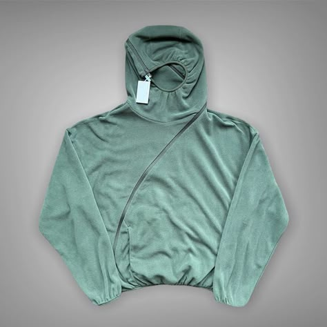 Post Archive Faction, Knit Ideas, Archive Fashion, Zipper Hoodie, Fashion Pieces, Fleece Hoodie, Diy Fashion, Design Inspo, Light Green