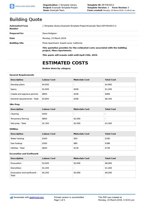 Building Construction Quotation sample PDF (+ Editable template) Construction Quotation Format, Construction Quotes Building, Quotation Design, Quotation Sample, Construction Quotes, Renovation Quotes, Construction Template, Plan Quotes, Professional Quotes