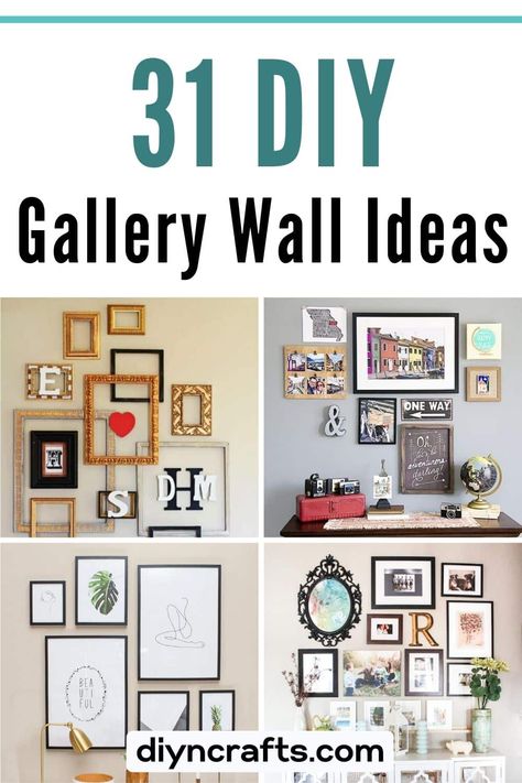 31 DIY Gallery Wall Ideas Diy Gallery Wall Ideas, Eclectic Gallery Wall Ideas, Diy Poster Frame, Corner Gallery Wall, Hallway Gallery Wall, Gallery Wall Ideas, Gallery Wall Nursery, Kids Art Galleries, Diy Gallery Wall