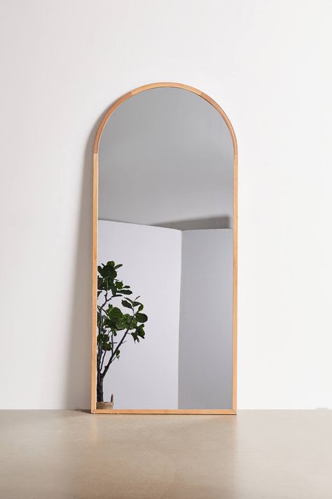 Mirrors Urban Outfitters, Arc Mirror, Ruangan Studio, Leaning Mirror, White Oak Wood, Oval Wall Mirror, Wood Mirror, Floor Mirror, Aesthetic Room