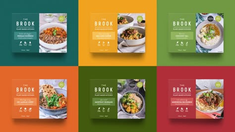 The Brook Plant-based Ready Meal Packaging Design - Deuce Studio Ready Meals Packaging Design, Ready Meal Packaging Design, Ready Food Packaging, Ready Meal Packaging, Frozen Meals Healthy, Meal Packaging Design, Frozen Packaging, Protein Packaging, Meal Packaging