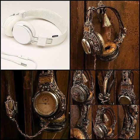 Steam Punk Diy, Design Headphones, Moda Steampunk, Steampunk Gadgets, Mode Steampunk, Steampunk Tendencies, Steampunk Crafts, Steampunk Decor, Style Steampunk