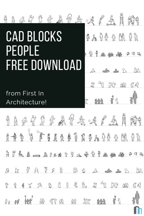 Free People Cad blocks for download. Add them to your cad block library. Autocad Blocks Free Download, Autocad Free, School Floor Plan, Learn Autocad, Cad Blocks Free, Block Plan, Cad Library, School Materials, Cad Blocks