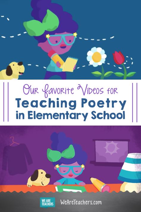 Our Favorite Videos for Teaching Poetry in Elementary School. Teaching poetry can be so much fun, but difficult to come up with fresh and new ideas to use in the classroom. We found these great poetry videos for elementary school that will help keep your students engaged in the lesson. Check these out, and make sure to watch each before you show your students! #teaching #thirdgrade #poetry 3rd Grade Poetry Activities, Poetry 3rd Grade, Poetry Lessons Elementary, Teaching Poetry To 3rd Grade, Fun Poetry Activities For Middle School, Poetry Lesson Plans Middle School, Student Goals Bulletin Board, Elementary Poetry, National Poetry Month