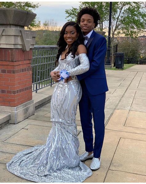 Follow me for more @Cleopatra4563💙 Red Prom Couple, Prom Looks For Guys, Prom Fits, Silver Prom Dress, Prom Couples, Prom Inspo, Prom 2024, Homecoming Outfits, Prom Ideas