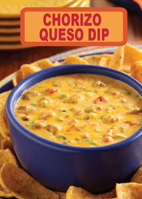 This Chorizo Queso Dip recipe is made special when you add some flavorful chorizo to RO*TEL zesty tomatoes. Velveeta Dip, Chorizo Queso Dip, Best Queso Recipe, Chorizo Dip, Chorizo Queso, Rotel Dip, Kraft Foods, Queso Dip Recipes, Ready Set Eat