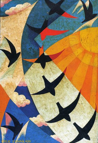 iosonorockmaballoiltango:  “ Giulio D'Anna  ” Futurism Art Movement, Giacomo Balla, Italian Futurism, Futurism Art, Cubism Art, Arte Inspo, Birds Flying, Art Movement, Art Plastique