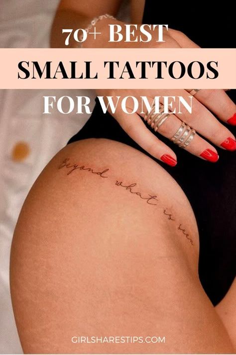 Simple Tiny Tattoos, Best Small Tattoos For Women, Dainty Tattoos For Women, Small Hidden Tattoos, Simple Quote Tattoos, Cute Small Tattoos For Women, Small Tattoos With Meaning Quotes, Small Name Tattoo, Simple Leg Tattoos