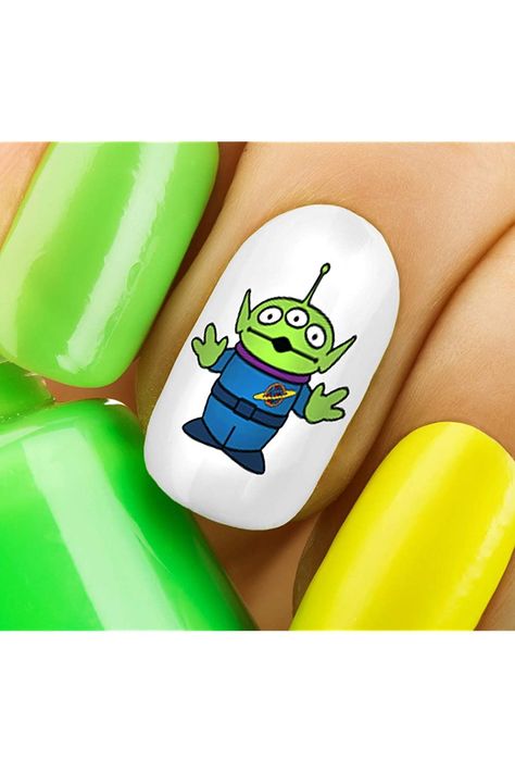 Toy Story 4 Woody &amp; Buzz Lightyear Waterslide Nail Art Decals - Salon Quality Disney Camo Nail Art, Toy Story Nails, Crown Nails, Light Colored Nails, Camo Nails, Unicorn Valentine, Woody And Buzz, Nail Art Decals, Nail Art Set