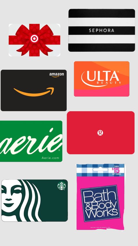 Aesthetic Gift Cards, Gift Cards Aesthetic, Gift Card Aesthetic, Hollister Gift Card, Ulta Gift Card, Girly Christmas Gifts, Dream Wishlist, Bday Wishlist, Bday List