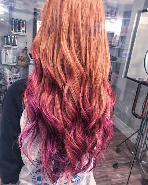 Did some fun color tonight!! #lavenderhair #purplehaze #colorlights @thebeautygarden_ Red Hair Dyed, Natural Red Hair Dye, Red Purple Hair, Red Ombre Hair, Purple Tips, Hair Dyed, Natural Red Hair, Ombre Hair Blonde, Dyed Red Hair