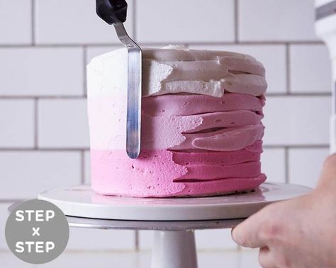 How To Ice An Ombre Cake For Beginners Savory Cakes, Buckwheat Cake, Pastel Ombre, Cake Decorating For Beginners, Torte Cupcake, Ombre Cake, Zucchini Cake, Magic Cake, Salty Cake