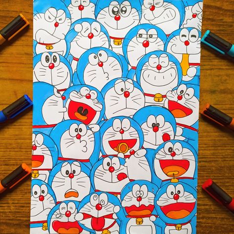 Super cute doraemon doodle! Feel free to pin it and try it in your style❤️ Doremon Doodle Art, Doraemon Doodle Art, Doraemon Journal, Doraemon Doodle, Doraemon Drawings, Doraemon Painting, Doraemon Drawing, Cute Doraemon, Sketchbook Idea