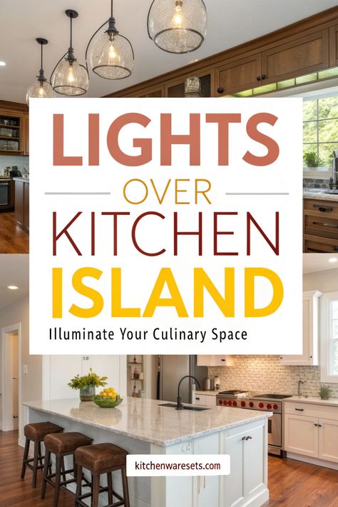 Elevate your kitchen design with stylish lighting ideas for your island! Uncover modern fixtures and creative solutions to illuminate your culinary space beautifully. Click for design tips! #KitchenStyle #LightingIdeas #HomeDecorTips Pendant Lights Over Kitchen Island Modern Farmhouse, Scone Light Over Kitchen Sink, Lamps Above Kitchen Island, Kitchen Statement Lighting, Pendant Island Lights, Small Island Lighting Kitchen, Short Pendant Lighting, Pendant Lights Over Kitchen Island Ideas, Kitchen Bar Light Fixtures