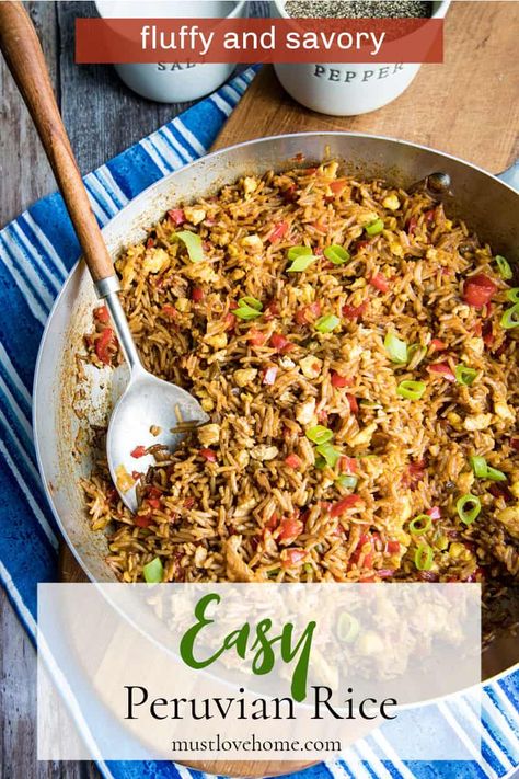 Peruvian Fried Rice, Peruvian Rice Recipes, Arroz Chaufa Peruano Recipe, Chaufa Rice Peru Recipe, Heathy Food Recipe, Peruvian Fried Rice Recipe, Peruvian Side Dishes, Peruvian Rice, Rice Sides