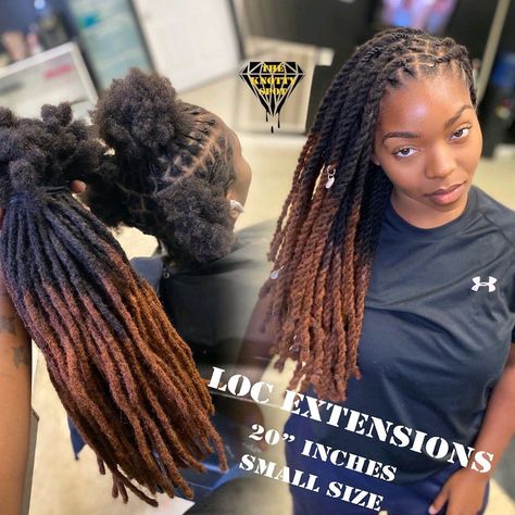 Handmade Locs available for purchase with appointment for loc extension installation. Visit www.theknottyspot.com for more information… Handmade Locs, Loc Extensions Permanent, Extension Hairstyles, Loc Extensions Human Hair, Locs Extensions, Dark Ombre Hair, Natural Hair Weaves, Loc Inspiration, Beautiful Locs