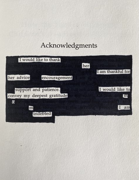 Blackout Poetry Art, Prompt Ideas, Found Poetry, Blackout Poetry, Poetry Art, Writing Prompt, University Of Minnesota, Mother's Day Diy, It Goes On