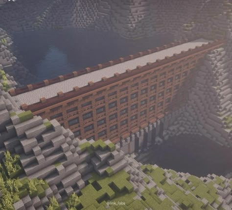 Minecraft Dam, Minecraft Mineshaft, Building In Minecraft, Dam Design, Minecraft Mine, Minecraft Castle Designs, Minecraft Mansion, Minecraft Structures, Minecraft Interior Design