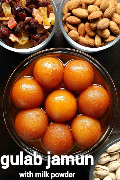 gulab jamun recipe | how to make gulab jamun with milk powder Dessert Recipes For Restaurants, Gulab Jamun Recipe With Milk Powder, Milk Powder Gulab Jamun Recipe, Easy Gulab Jamun Recipe, Gulab Jamun Recipe, Jamun Recipe, Spicy Snacks Recipes, Breakfast Recipes Indian, Gulab Jamun