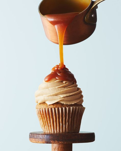 Bobbette & Belle Cookbook on Behance Apple Cider Cupcakes, Spiced Cupcakes, Butterbeer Cupcakes, Bourbon Cream, Salted Caramel Cupcakes, Caramel Cupcakes, Caramel Buttercream, Caramel Frosting, Spice Cupcakes