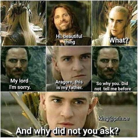 Aralas Lotr, Thranduil Funny, Legolas Funny, Legolas Aragorn, Legolas And Aragorn, Tolkien Funny, Lotr Legolas, Hobbit Funny, Legolas Greenleaf