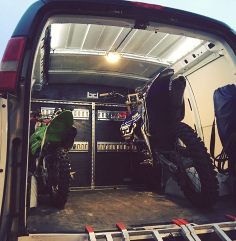 MotoVan build documented step-by-step. Motovan Build, Moto Van Ideas, Motorcycle Dirt Bike, Van Conversion Interior, Cargo Van, Valentine Photography, Offroad Trucks, Rv Stuff, Rv Life