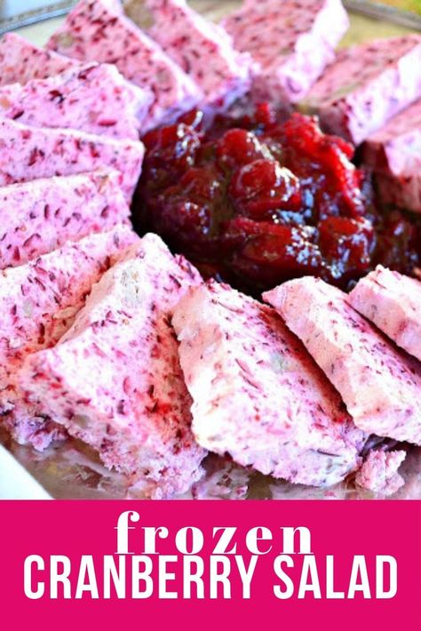 Frozen Cranberry Salad, Recipes Cranberries, Girly Food, Frozen Fruit Salads, Cranberry Salad Recipes, Cranberry Fluff, Food From Around The World, Christmas Yummies, Christmas Salads