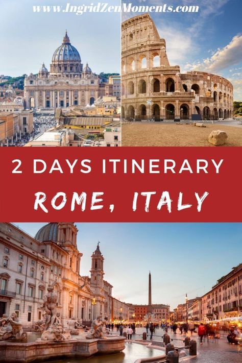 2 days in Rome Italy Where To Stay In Rome, 2 Days In Rome, Italy Tips, Amalfi Coast Itinerary, Rome Vacation, Italy Culture, Rome Attractions, Rome Itinerary, Italy Destinations