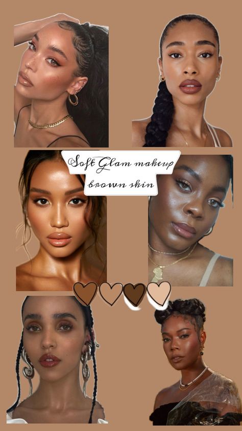 Our pins capture the essence of soft glam makeup on brown skin, celebrating the natural beauty with a subtle, radiant glow. Each pin showcases looks featuring warm, neutral tones that complement the skin’s richness, with expertly blended eyeshadows, soft blush, and a touch of highlighter for a luminous finish. The result is a collection of polished yet understated elegance, perfect for any occasion, and designed to inspire and elevate your makeup routine. Soft Glam Makeup Brown Skin, Makeup On Brown Skin, Makeup Brown Skin, Brown Skin Makeup, Soft Glam Makeup, Soft Glam, Glam Makeup, Understated Elegance, Brown Skin