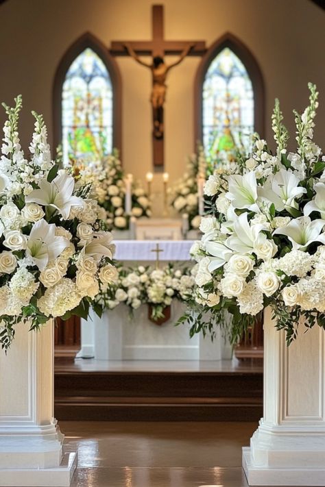 Elegant Church Wedding Decoration Ideas - Yeah Weddings Church Wedding Decorations, Church Decorations, Wedding Decoration Ideas, Church Decor, Church Wedding, Wedding Decoration, Decoration Ideas, Wedding Venues, Wedding Decorations