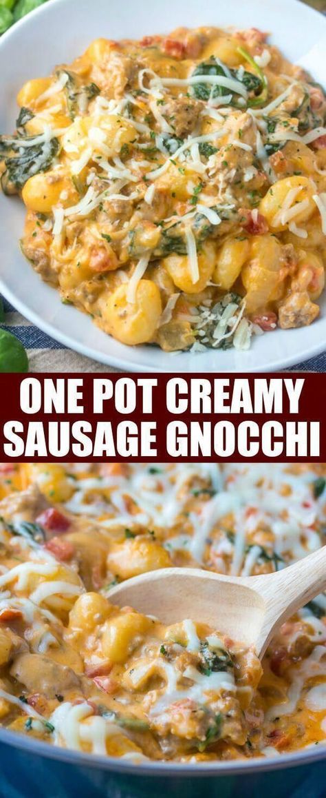 Creamy Sausage Gnocchi, Sausage Gnocchi, Gnocchi Dishes, Sausage Dinner, Gnocchi Recipes, Easy Weeknight Dinner, Easy Weeknight, Easy Weeknight Dinners, Sausage Recipes