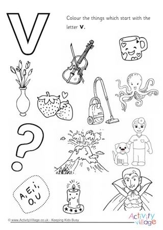 Initial Letter Colouring Pages Letter V Worksheet, Letter V Worksheets, Letter A Coloring Pages, V Letter, Alphabet Pictures, Learning Worksheets, Letter Worksheets, Alphabet Coloring Pages, Colouring Page