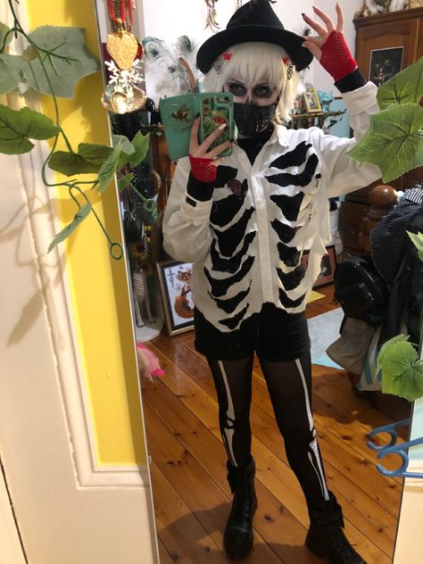 Aesthetic Skeleton Costume, Skeleton Outfit Aesthetic, Skeleton Cosplay, Skeleton Clothes, Character Cosplay, Skeleton Costume, Scene Fashion, Original Character, Best Cosplay