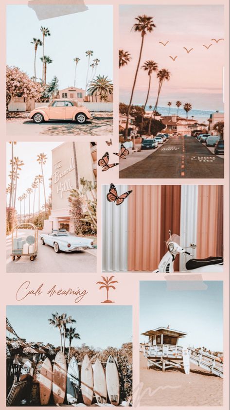 #california #cali #pinkaestheticwallpaper #moodboard Cali Home Aesthetic, Desert Beach Aesthetic, California Mood Board, California Dreaming Party Theme, 70s California Aesthetic, Retro California Aesthetic, California Surf Aesthetic, California Dreaming Aesthetic, Vintage California Aesthetic