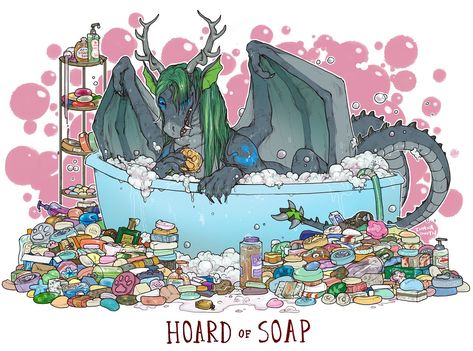 Dragon Hoards, Dragon Hoard, Cats Food, Cute Dragons, Wow Art, Mythical Creatures Art, Mythological Creatures, Fantasy Dragon, Mystical Creatures