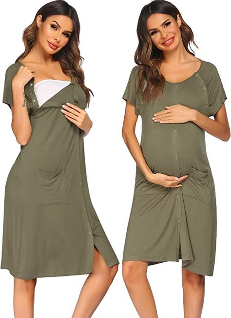 Delivery Hospital Gown, Birthing Gown, Maternity Nightgown, Delivery Hospital, Labor Gowns, Labor Delivery Nursing, Nursing Gown, Nursing Friendly Dress, Nursing Nightgown