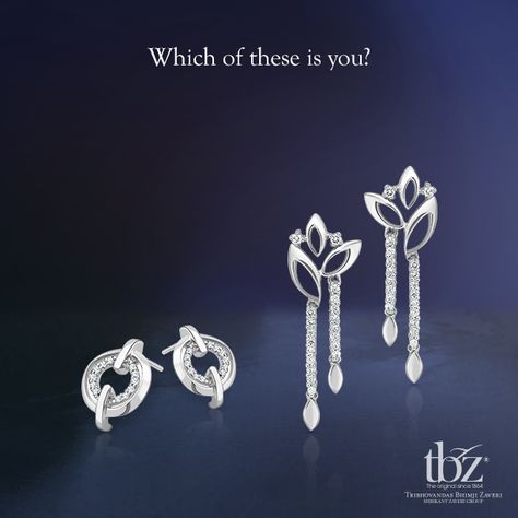 Tough choice, isn’t it? #WeddingsbyTBZ #Wedding #TBZ #Gold #Diamond #Necklace #Jewels #India #Indian #Bride #Marriage #Elegant #Beautiful #Rare #Earrings Indian Look, Dangler Earrings, Diamond Earrings, Gold