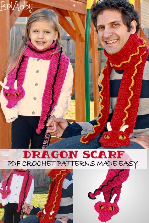 Stay warm with this awesome dragon scarf. Make a girl or boy dragon and take it with you all winter long. Its a soft and cozy scarf that's also fun and playful. This is taking your scarf to a mystical level. #crochetscarf #dragonscarf #warmscarf #easydragonscarf #mysticalcreatures #cozydragon #cozyscarf #cooldragonscarf #crochetdragon #mysticalscarf #easyscarf #easydragon #softscarf #winterscarf #girlscarf #boyscarf #crochetpattern #easypattern #dragonlover #dragonpattern Dragon Scarf, Dragon Hats, Cool Winter, Puppet Making, Crochet Dragon, Dragon Toys, Dragon Pattern, Original Gifts, Scarf Crochet Pattern