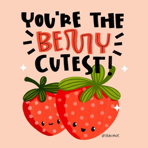 Always love a pun! Just wanted to draw some cute berries, but I had to add a pun and faces. 😂 . . #kidlitart #strawberry #puns #kansascityartist #kidlitartist #happyart #artlicensing #handlettering #handlettered #letteringcommunity Strawberry Puns, Berry Puns, Digital Lettering, Happy Art, Art Licensing, Play Room, Love A, Puns, Hand Lettering