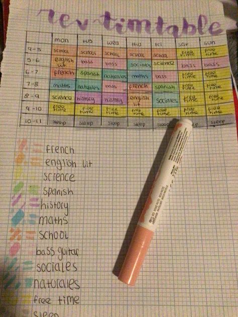 Diy School Timetable, Timetable Ideas School, Revision Timetable Ideas, School Revision Timetable, Year 11 Revision Timetable, Revision Timetable Template Aesthetic, Aesthetic Revision Timetable, Studying Timetable Ideas, Study Revision Timetable